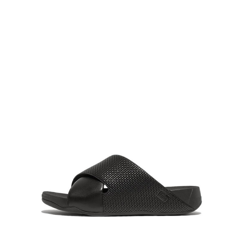 Freeway Weave-Embossed Leather Cross Slides – FitFlop Philippines