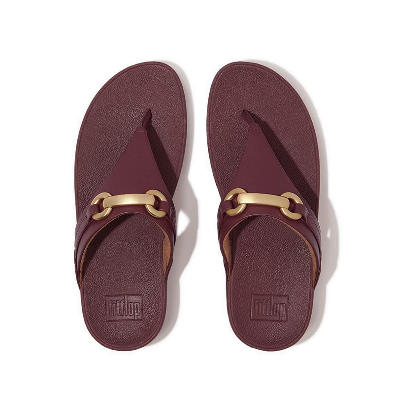 Lulu Chunky-Snaffle Leather Toe-Post Sandals