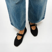 DELICATO WAVE-EDGE CANVAS MARY JANES