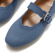 DELICATO WAVE-EDGE CANVAS MARY JANES