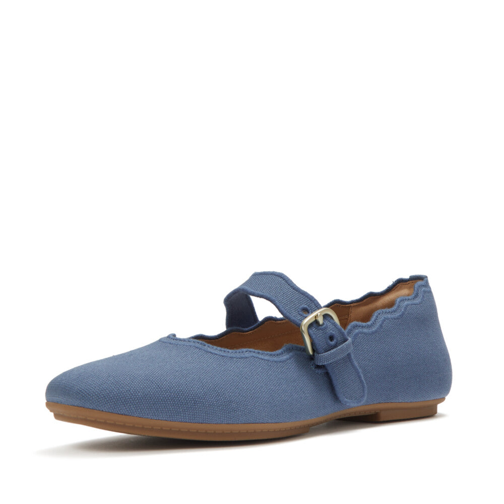 DELICATO WAVE-EDGE CANVAS MARY JANES