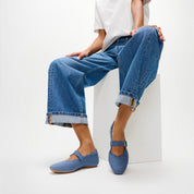DELICATO WAVE-EDGE CANVAS MARY JANES