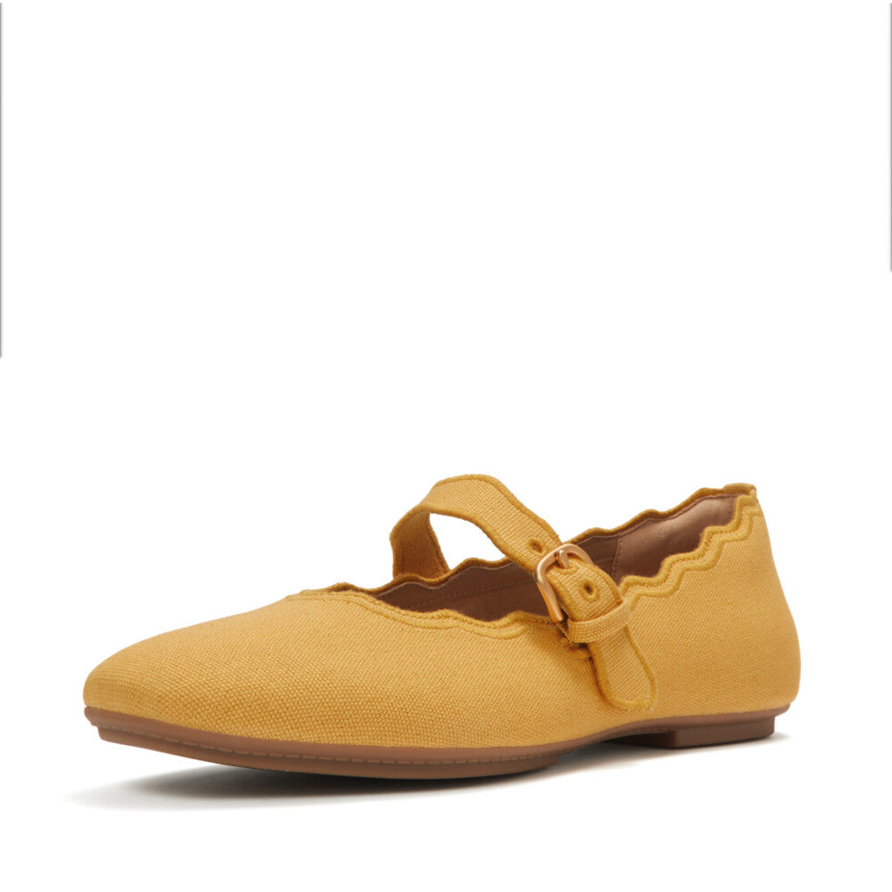DELICATO WAVE-EDGE CANVAS MARY JANES