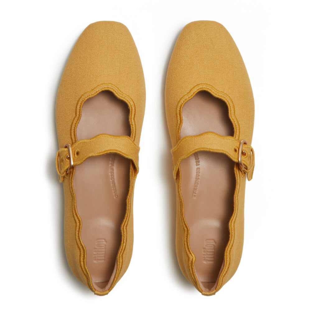 DELICATO WAVE-EDGE CANVAS MARY JANES