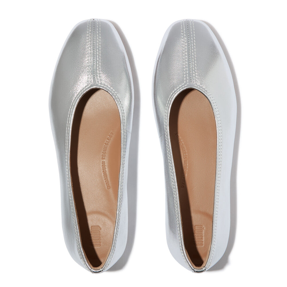 DELICATO HIGH-CUT SOFT-LEATHER BALLET FLATS