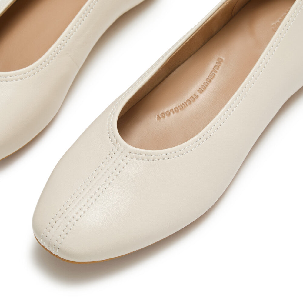 DELICATO HIGH-CUT SOFT-LEATHER BALLET FLATS
