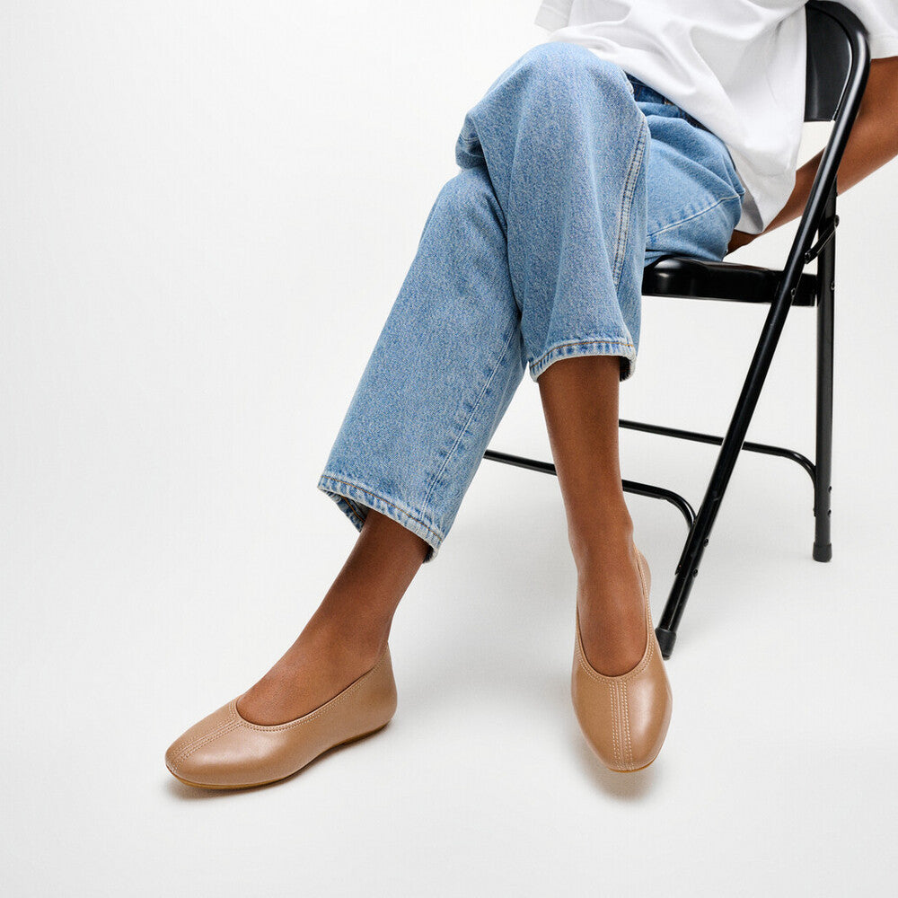 DELICATO HIGH-CUT SOFT-LEATHER BALLET FLATS