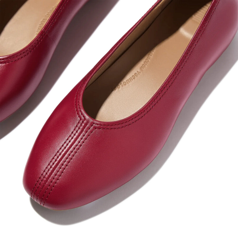 DELICATO HIGH-CUT SOFT-LEATHER BALLET FLATS