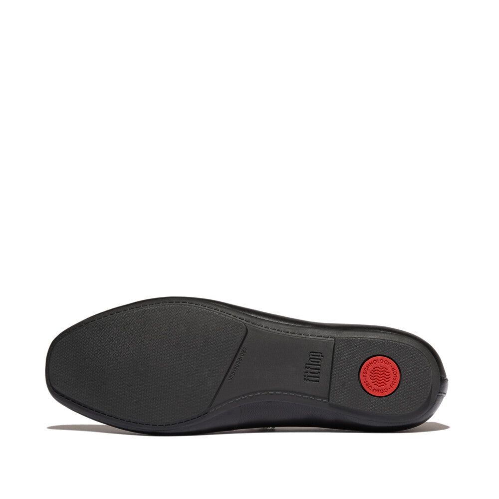 DELICATO PEARLS-AND-CRYSTAL LEATHER BALLET FLATS