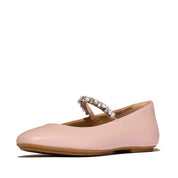 DELICATO PEARLS-AND-CRYSTAL LEATHER BALLET FLATS