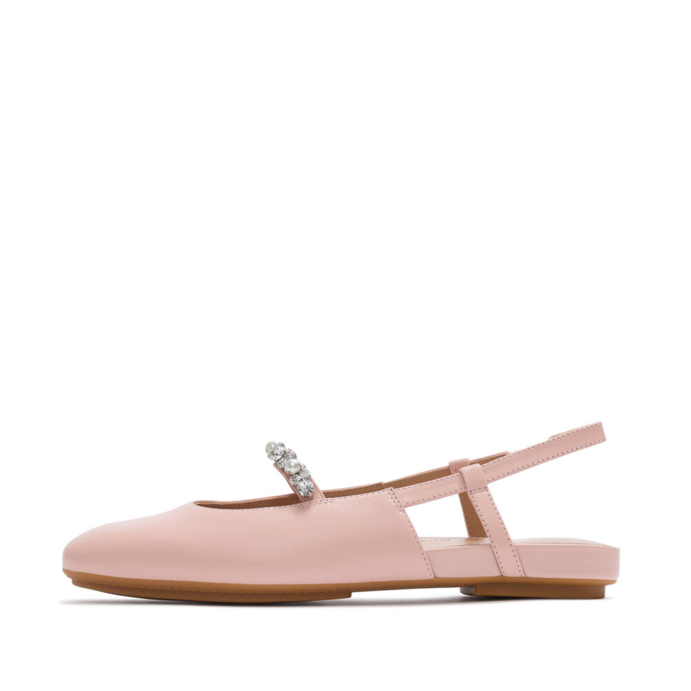 DELICATO PEARLS-AND-CRYSTAL LEATHER SLINGBACKS