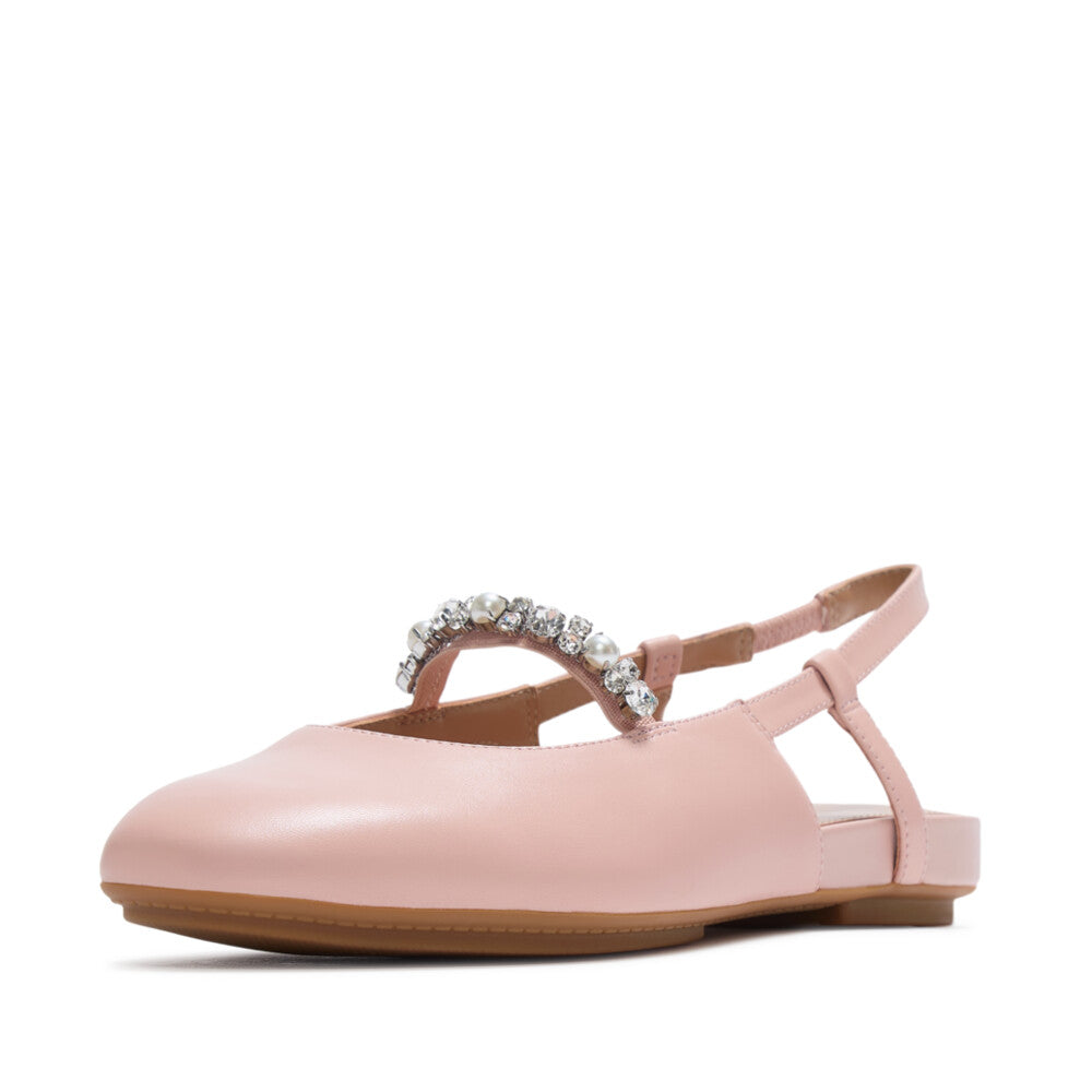 DELICATO PEARLS-AND-CRYSTAL LEATHER SLINGBACKS