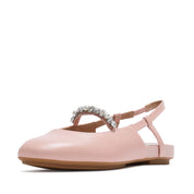 DELICATO PEARLS-AND-CRYSTAL LEATHER SLINGBACKS