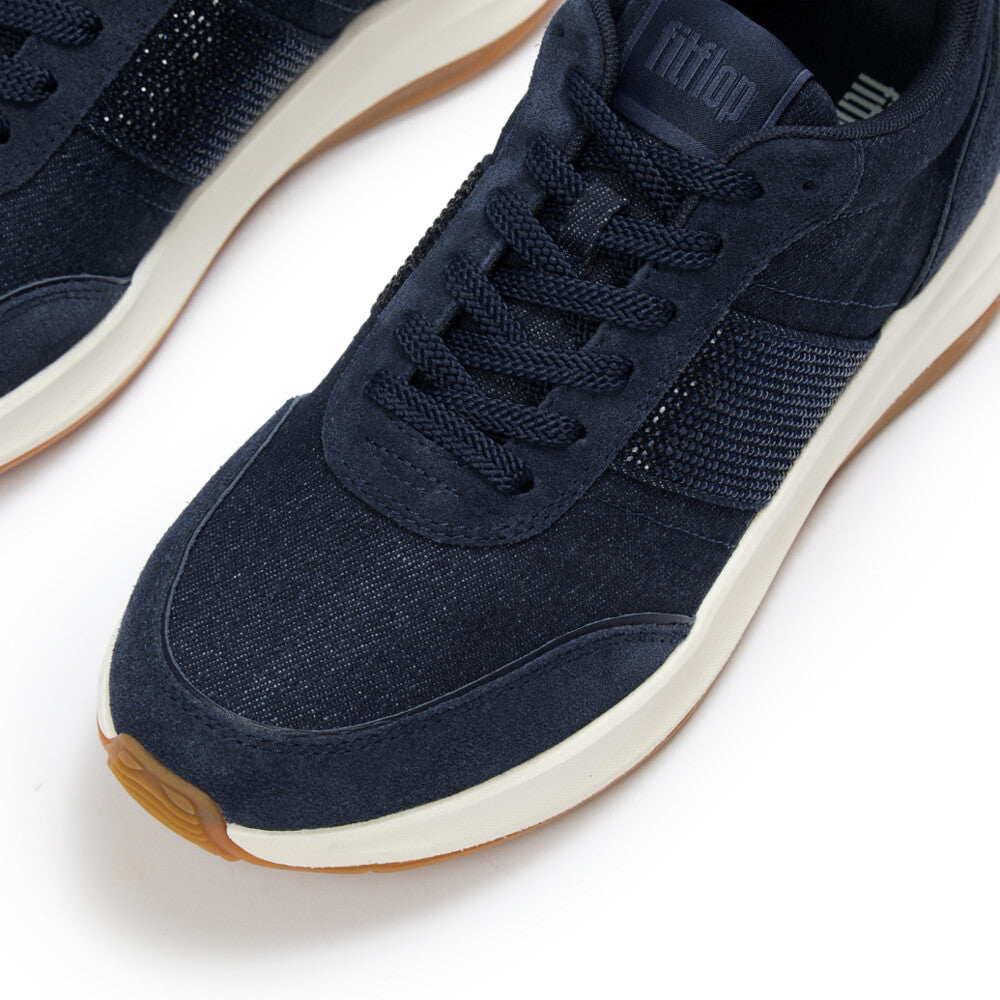 F-MODE FLOW CRYSTAL DENIM/SUEDE SNEAKERS
