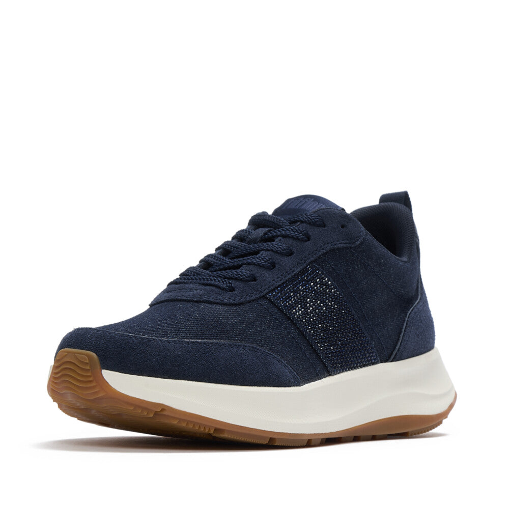F-MODE FLOW CRYSTAL DENIM/SUEDE SNEAKERS