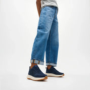 F-MODE FLOW CRYSTAL DENIM/SUEDE SNEAKERS