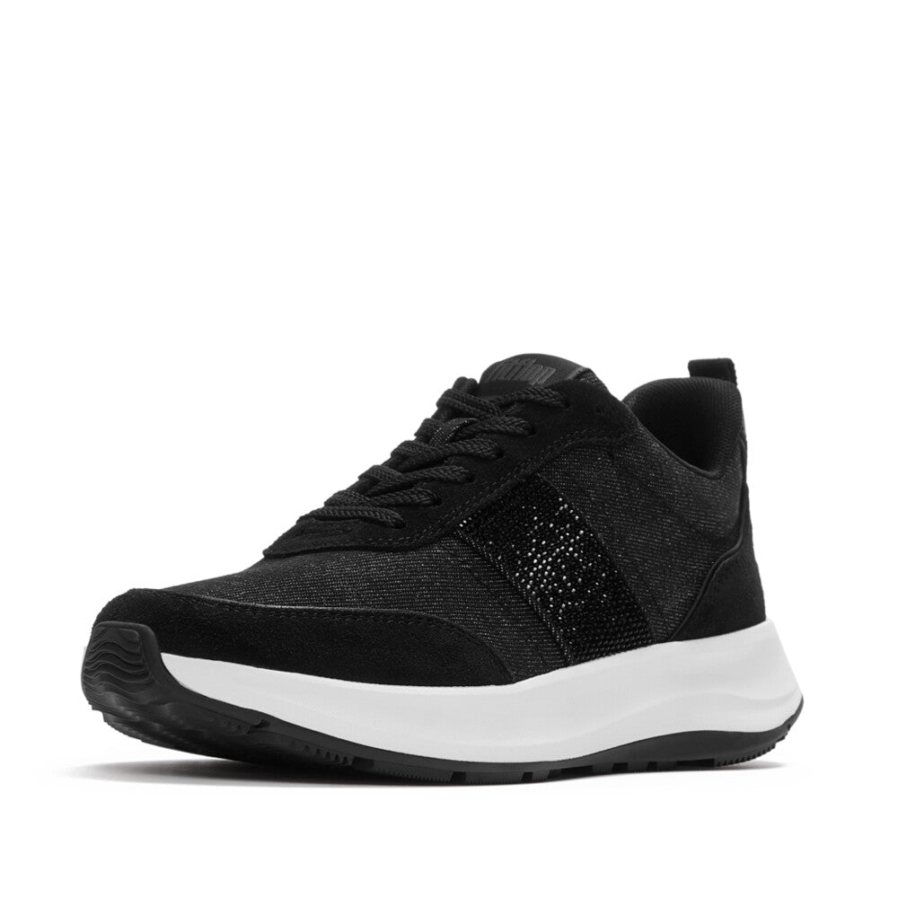 F-MODE FLOW CRYSTAL DENIM/SUEDE SNEAKERS
