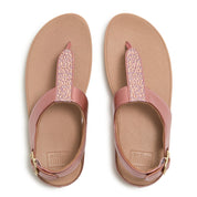 FINO CRYSTAL-MIX METALLIC T-STRAP SANDALS