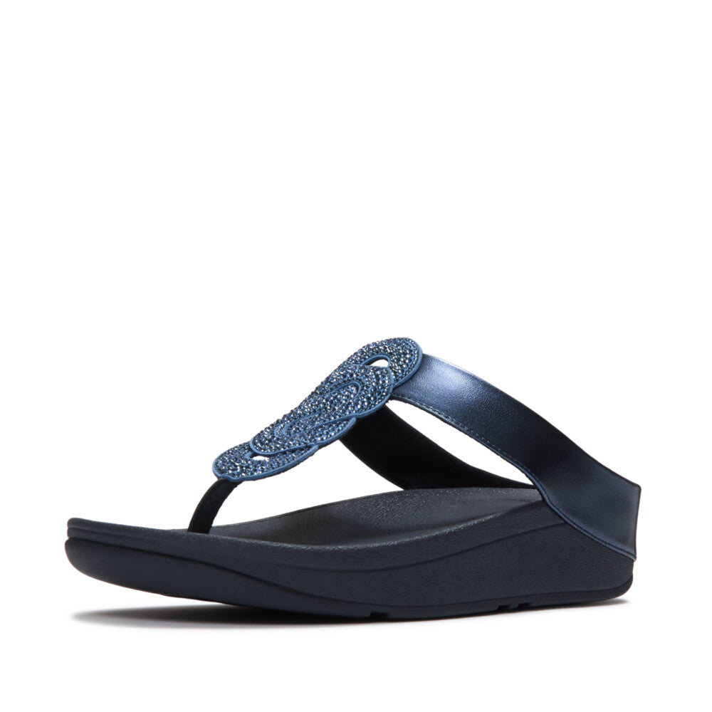 FINO CRYSTAL-TWIST METALLIC TOE-POST SANDALS