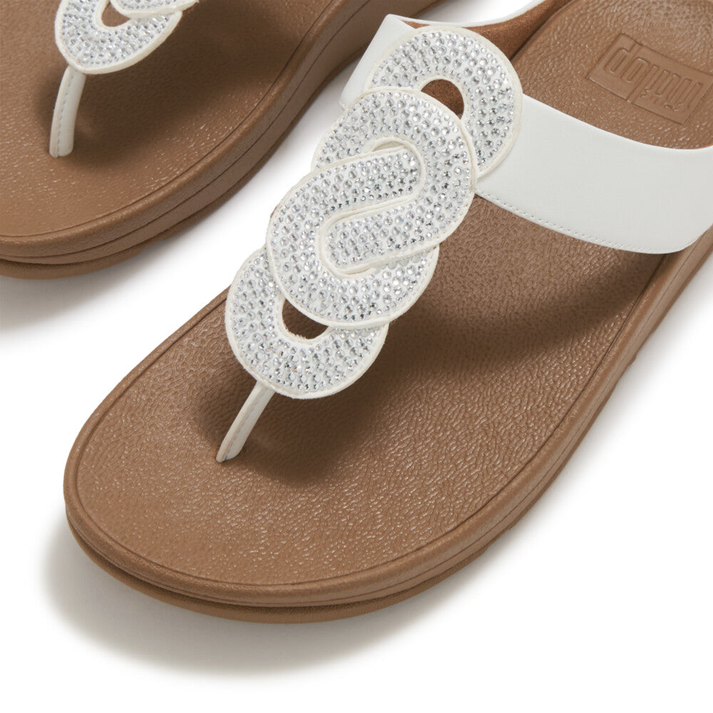FINO CRYSTAL-TWIST TOE-POST SANDALS