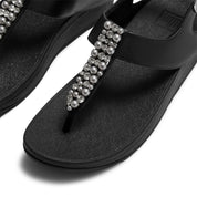 FINO PEARLS-AND-CRYSTAL B/STRAP TOE-POST SANDALS