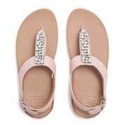 FINO PEARLS-AND-CRYSTAL B/STRAP TOE-POST SANDALS