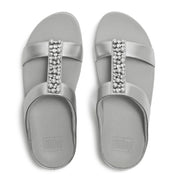FINO PEARLS-AND-CRYSTAL H-BAR SLIDES