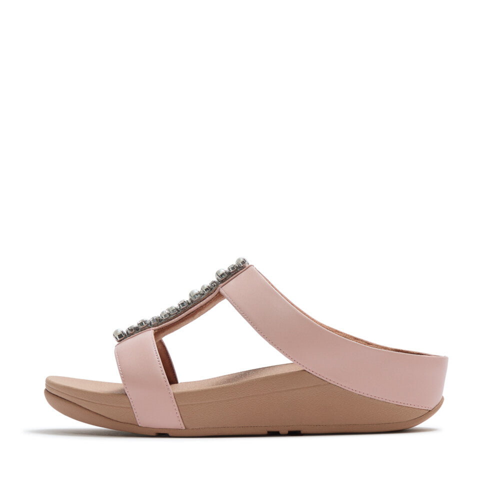 FINO PEARLS-AND-CRYSTAL H-BAR SLIDES