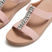 FINO PEARLS-AND-CRYSTAL H-BAR SLIDES