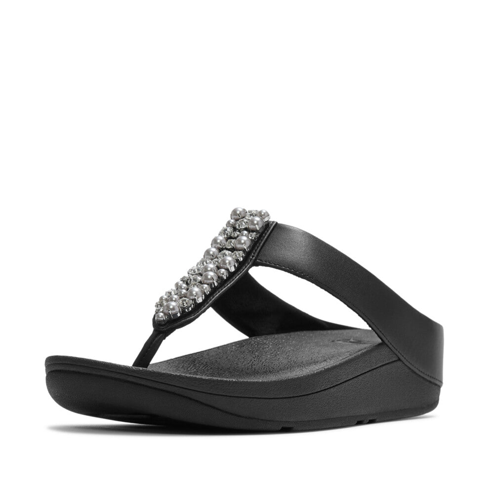 FINO PEARLS-AND-CRYSTAL TOE-POST SANDALS