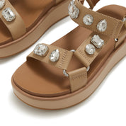 GEN-FF MAX ULTRA-JEWEL LEATHER BACK-STRAP SANDALS