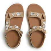 GEN-FF MAX ULTRA-JEWEL LEATHER BACK-STRAP SANDALS