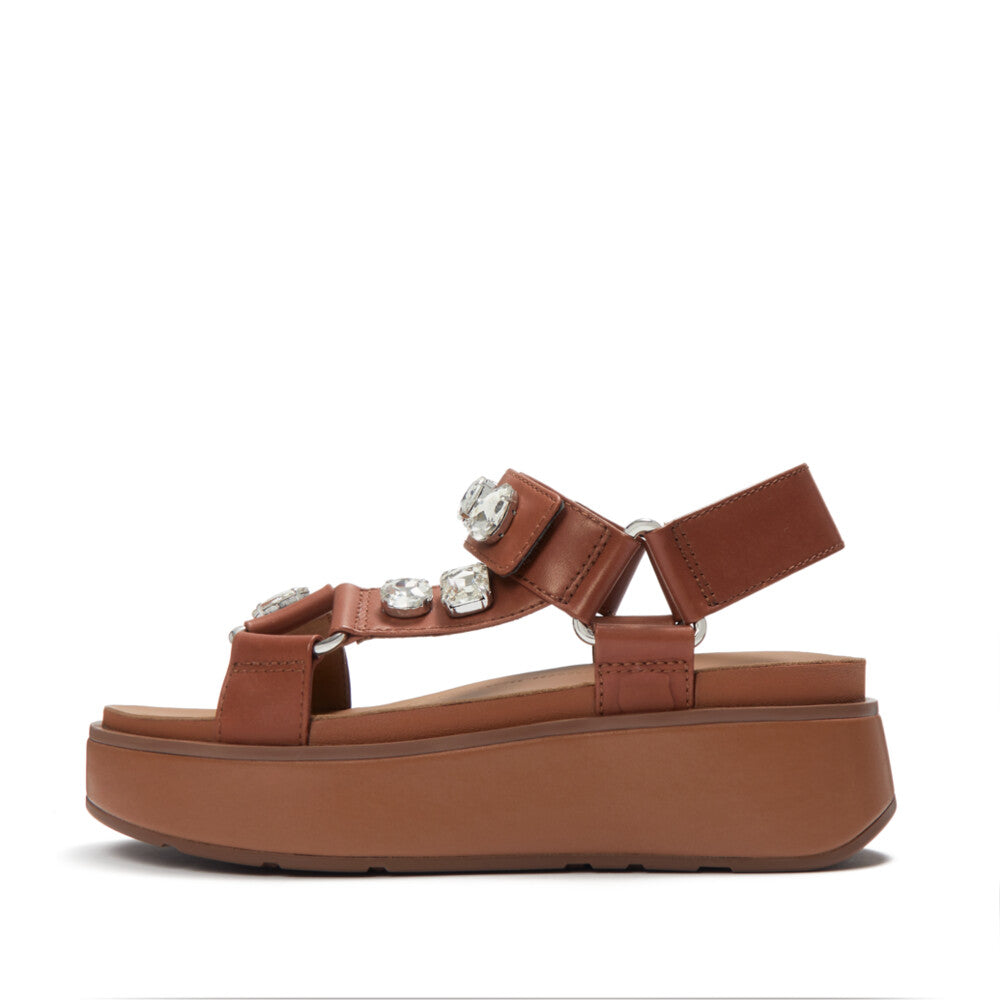 GEN-FF MAX ULTRA-JEWEL LEATHER BACK-STRAP SANDALS