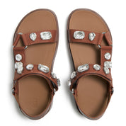 GEN-FF MAX ULTRA-JEWEL LEATHER BACK-STRAP SANDALS