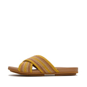 GRACIE STRIPE-WEBBING CROSS SLIDES