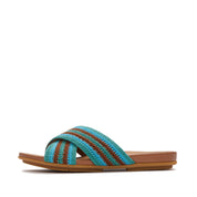 GRACIE STRIPE-WEBBING CROSS SLIDES
