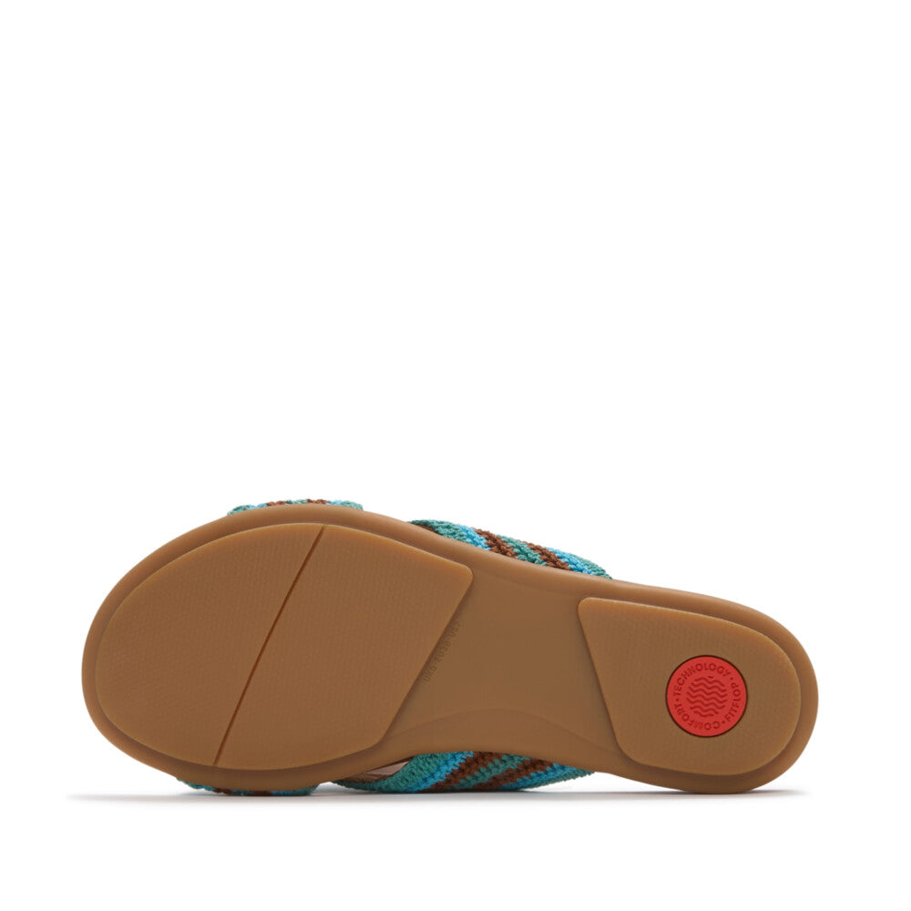 GRACIE STRIPE-WEBBING CROSS SLIDES