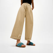 GRACIE STRIPE-WEBBING CROSS SLIDES