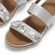 GRACIE ULTRA-JEWEL LEATHER BACK-STRAP SANDALS