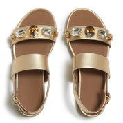 GRACIE ULTRA-JEWEL LEATHER BACK-STRAP SANDALS