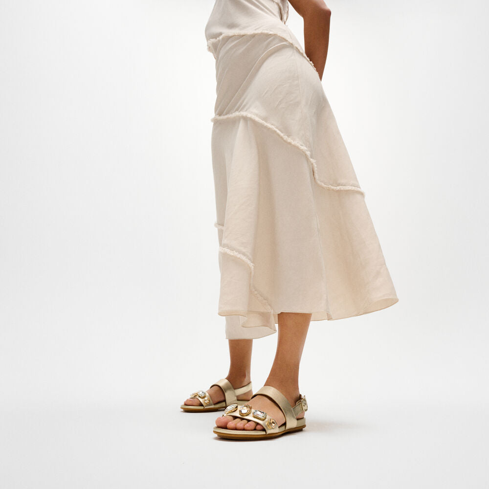 GRACIE ULTRA-JEWEL LEATHER BACK-STRAP SANDALS