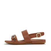 GRACIE ULTRA-JEWEL LEATHER BACK-STRAP SANDALS