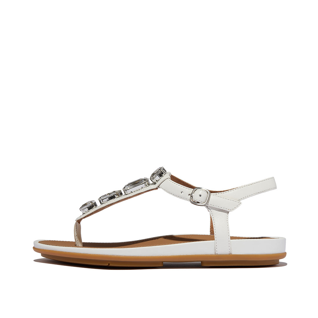 GRACIE ULTRA-JEWEL LEATHER T-BAR SANDALS