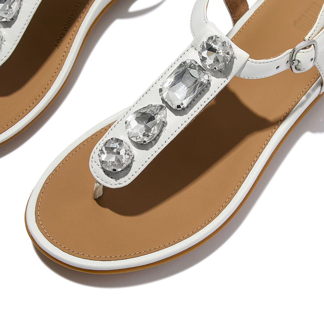 GRACIE ULTRA-JEWEL LEATHER T-BAR SANDALS