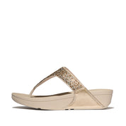 LULU CRYSTAL-MIX METALLIC TOE-POST SANDALS