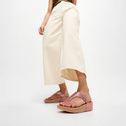 LULU CRYSTAL-MIX METALLIC TOE-POST SANDALS