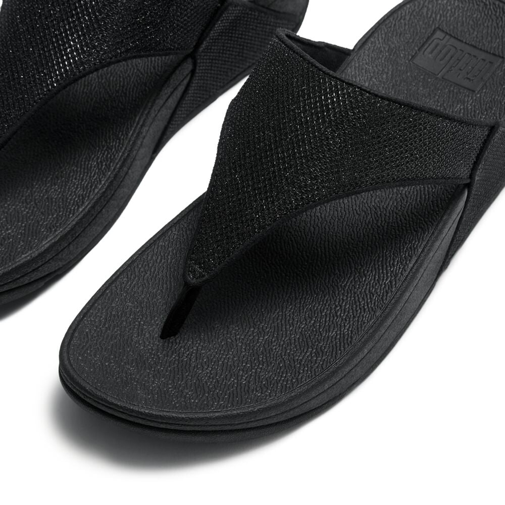 LULU SHIMMERGLITZ TOE-POST SANDALS