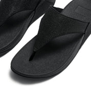 LULU SHIMMERGLITZ TOE-POST SANDALS