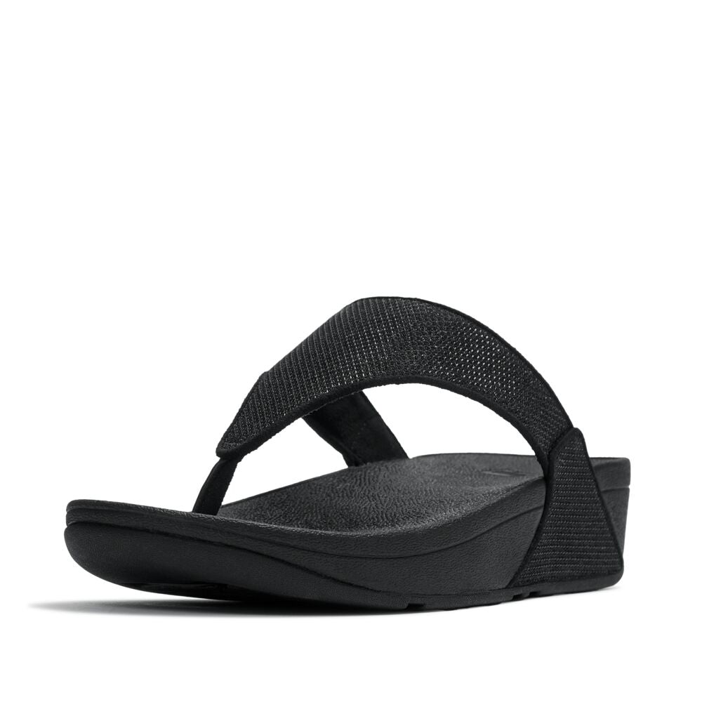 LULU SHIMMERGLITZ TOE-POST SANDALS