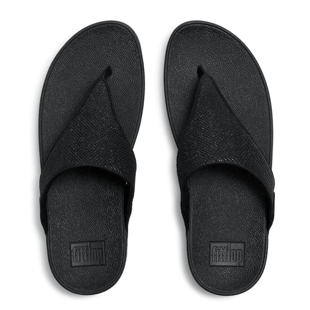 LULU SHIMMERGLITZ TOE-POST SANDALS